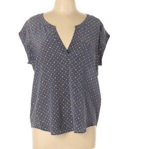 NWOT Joie Dark Blue Blouse with White and Orange Dots